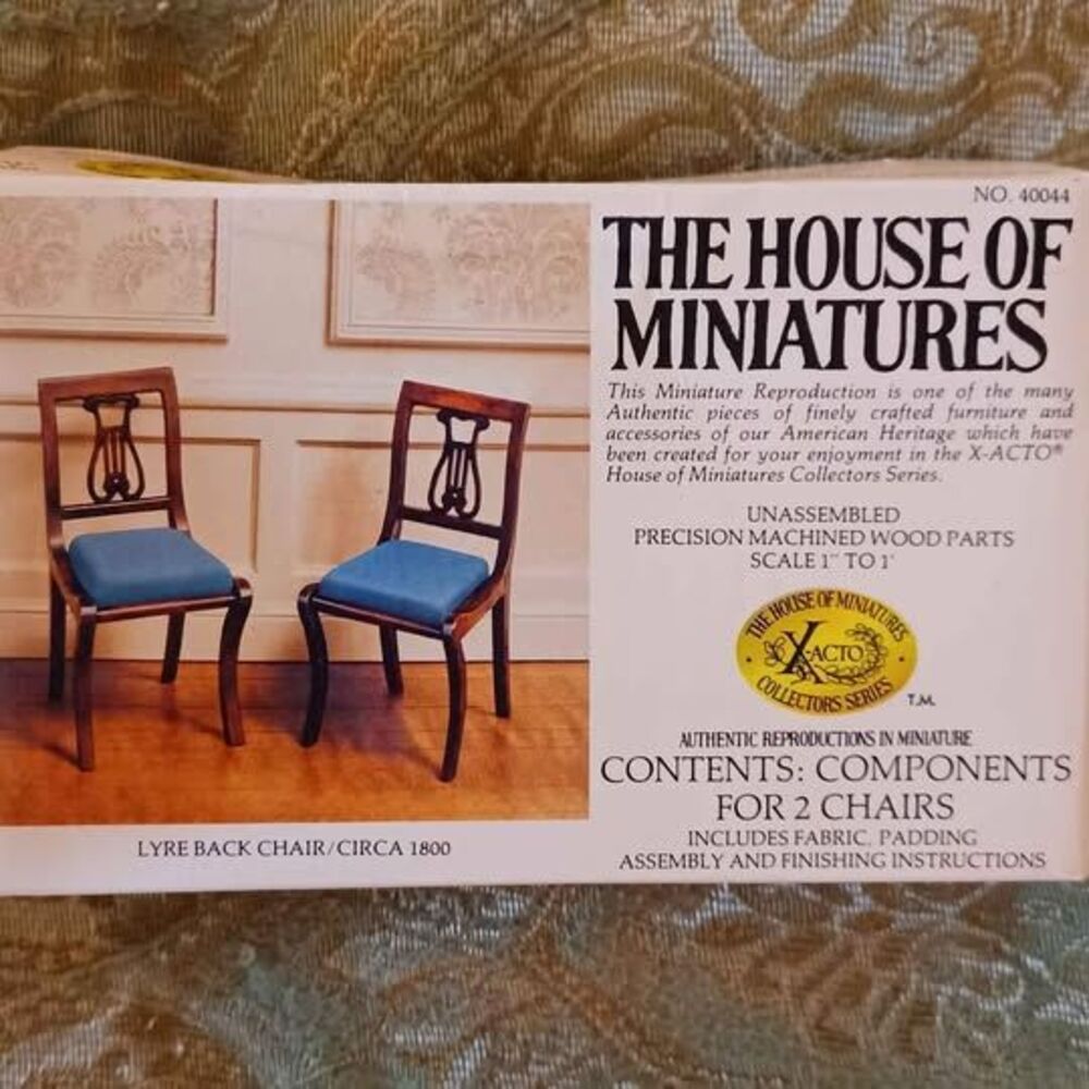 Vintage The House of Miniatures Lyre Back Chair kit Circa 1800 no 40044